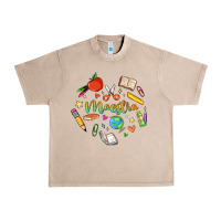 French Oak maestra teacher heart doodle Urban Heavy Tee - MaliasSmallBusiness
