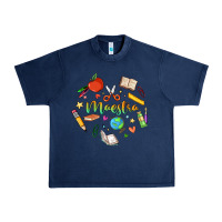 Navy maestra teacher heart doodle Urban Heavy Tee - MaliasSmallBusiness