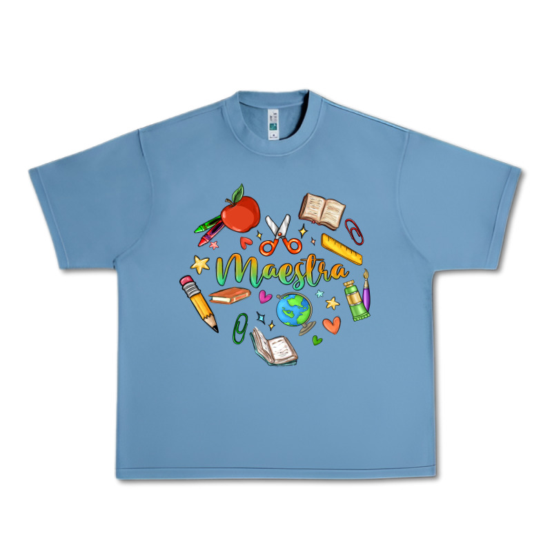 Maestra Teacher Heart Doodle Urban Heavy Tee by MaliasSmallBusiness | Teevron