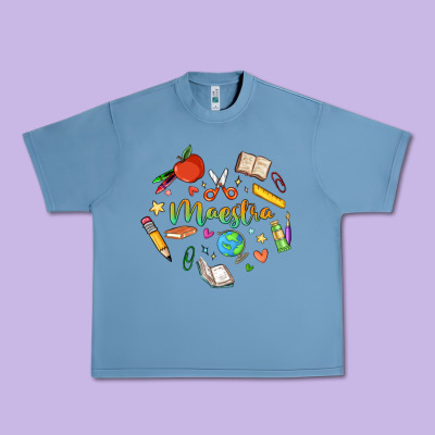Maestra Teacher Heart Doodle Urban Heavy Tee Designed By Maliassmallbusiness