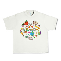 Pistachio maestra teacher heart doodle Urban Heavy Tee - MaliasSmallBusiness