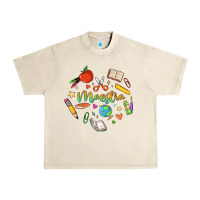 Sandshell maestra teacher heart doodle Urban Heavy Tee - MaliasSmallBusiness