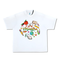 White maestra teacher heart doodle Urban Heavy Tee - MaliasSmallBusiness