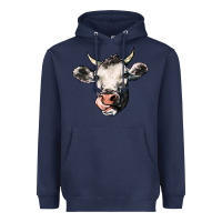 Navy Cow Heavyweight Hoodie - HowdyJamesFarm