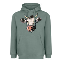Sage Cow Heavyweight Hoodie - HowdyJamesFarm