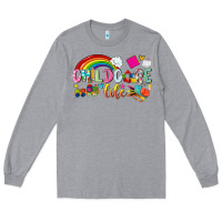 Heather Grey childcare life Long Sleeve Tee - NancyCooperArtShop