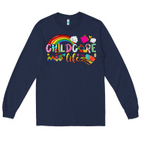 Navy childcare life Long Sleeve Tee - NancyCooperArtShop
