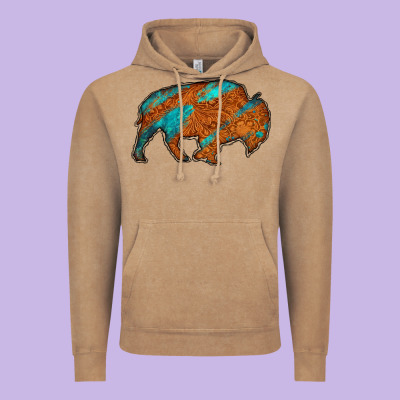 Bison Vintage Hoodie Designed By Jasminsmagicworld
