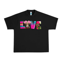 Black love with braunvieh cow Urban Heavy Tee - AdoDesignShop