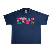 Navy love with braunvieh cow Urban Heavy Tee - AdoDesignShop