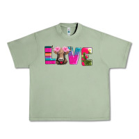 Oil Green love with braunvieh cow Urban Heavy Tee - AdoDesignShop