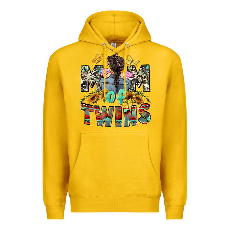 Mom Of Twins Girls Mother's Day Premium Hoodie by CowGirlArtShop | Teevron