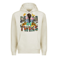 Oatmeal Heather mom of twins girls mother's day Premium Hoodie - CowGirlArtShop