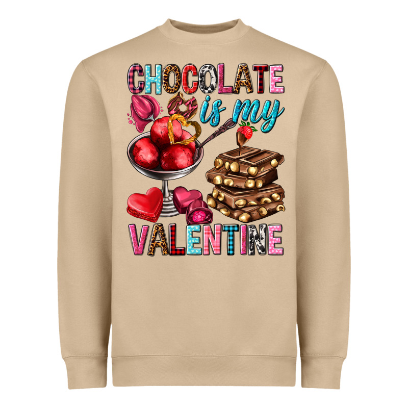 Chocolate Is My Valentine Heavyweight Sweatshirt by NancyCooperArtShop | Teevron