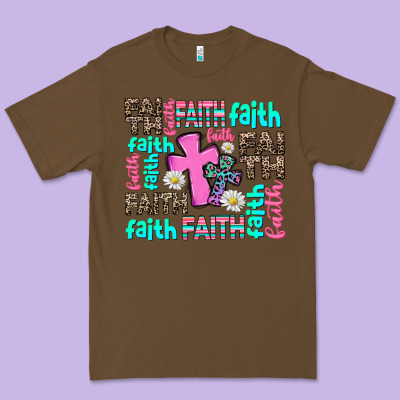 Faith With Cross Premium Tee Designed By Adodesignshop