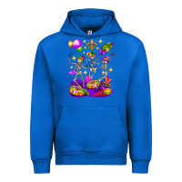 Cobalt Mardi Gras Skeletons Urban Hoodie - BundleAndBundleShop