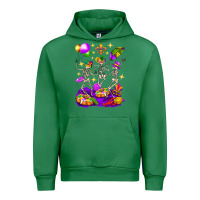 Emerald Mardi Gras Skeletons Urban Hoodie - BundleAndBundleShop