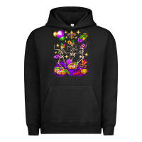 Pigment Black Mardi Gras Skeletons Urban Hoodie - BundleAndBundleShop