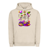 Pigment French Oak Mardi Gras Skeletons Urban Hoodie - BundleAndBundleShop