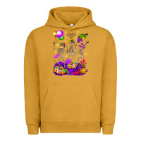 Pigment Peanut Butter Mardi Gras Skeletons Urban Hoodie - BundleAndBundleShop