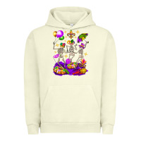 Pigment Pistachio Mardi Gras Skeletons Urban Hoodie - BundleAndBundleShop