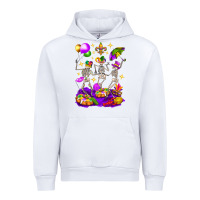 White Mardi Gras Skeletons Urban Hoodie - BundleAndBundleShop