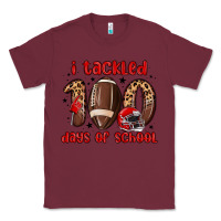 Burgundy i tackled 100 days of school Classic Tee - MaliasSmallBusiness