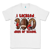 White i tackled 100 days of school Classic Tee - MaliasSmallBusiness