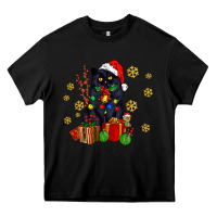 Black black cat meowy christmas Heavy Core Tee - AdoDesignShop
