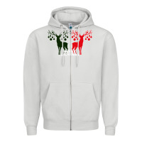 Dove Grey Merry Christmas Reindeer Zipper Hoodie - Bettercallsaul
