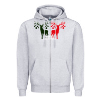 Heather Grey Merry Christmas Reindeer Zipper Hoodie - Bettercallsaul