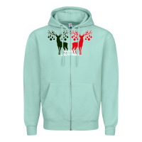 Seafoam Merry Christmas Reindeer Zipper Hoodie - Bettercallsaul