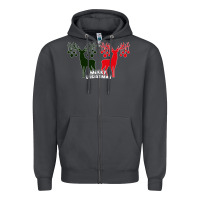 Smoke Merry Christmas Reindeer Zipper Hoodie - Bettercallsaul