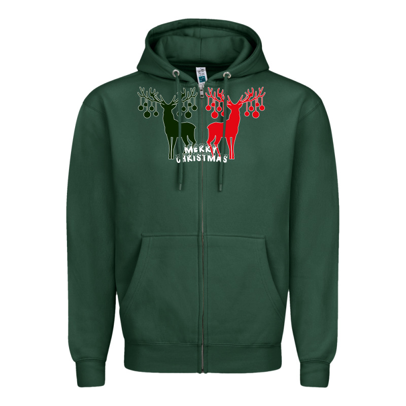 Merry Christmas Reindeer Zipper Hoodie by Bettercallsaul | Teevron
