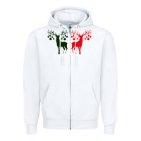 White Merry Christmas Reindeer Zipper Hoodie - Bettercallsaul