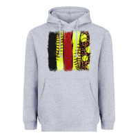 Heather Grey Softball brushstroke Heavyweight Hoodie - HowdyJamesFarm