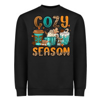 Black cozy season winter coffee cups Heavyweight Sweatshirt - MaliasSmallBusiness