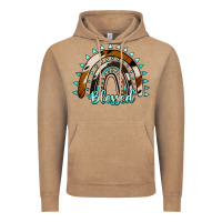 Vintage Coffee blessed rainbow cowhide aztec Vintage Hoodie - Jasminsmagicworld