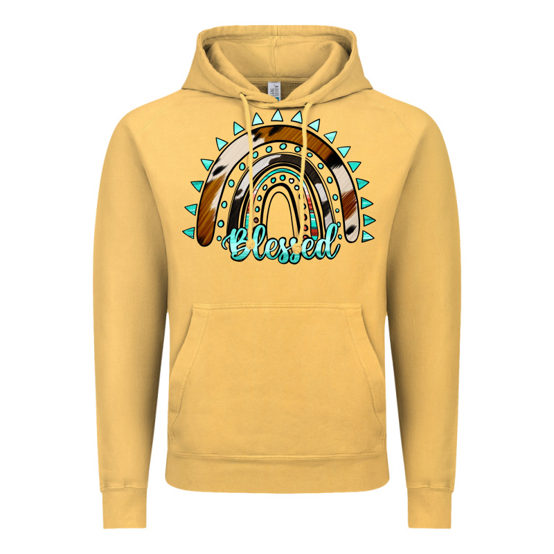 Blessed Rainbow Cowhide Aztec Vintage Hoodie by Jasminsmagicworld | Teevron