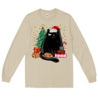 Mushroom christmas black cat Long Sleeve Tee - MaliasSmallBusiness
