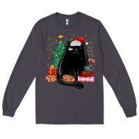 Smoke christmas black cat Long Sleeve Tee - MaliasSmallBusiness