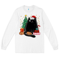 White christmas black cat Long Sleeve Tee - MaliasSmallBusiness