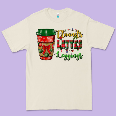 Flannels Lattes Leggings Premium Tee Designed By Bundleandbundleshop