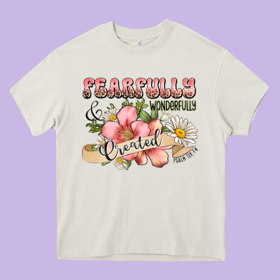 Fearfully And Wonderfully Created Heavy Core Tee Designed By Jahusdesignshop