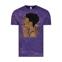 Cloud Purple black woman praying Vintage Tee - MaliasSmallBusiness