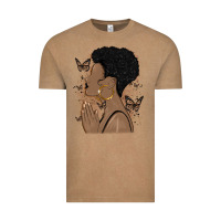 Vintage Coffee black woman praying Vintage Tee - MaliasSmallBusiness