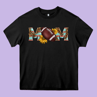 American Football Mom Heavy Core Tee Designed By Barkaloodesign