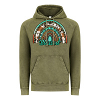 Vintage Olive blessed western rainbow Vintage Hoodie - Jasminsmagicworld