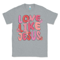 Heather Grey love like jesus Classic Tee - MaliasSmallBusiness