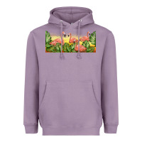 Lavender flamingos with sunset Heavyweight Hoodie - TumblerDesignByShophia
